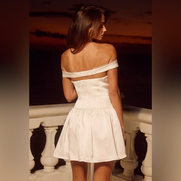 Aubrey Off the Shoulder Mini Bow Dress by Runaway The Label - Picture 7 of 15